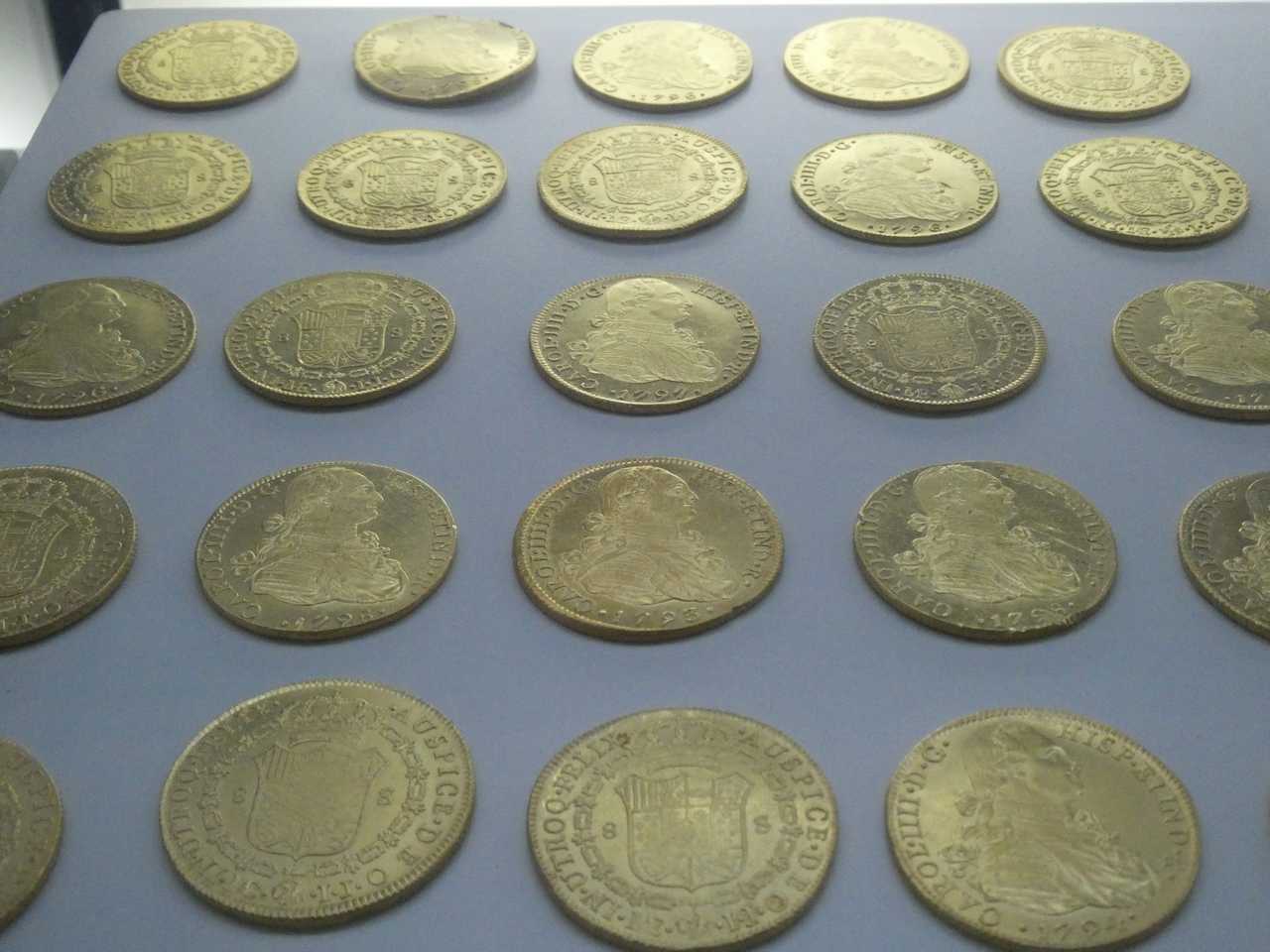 Stolen pieces of 8, made from stolen gold.
