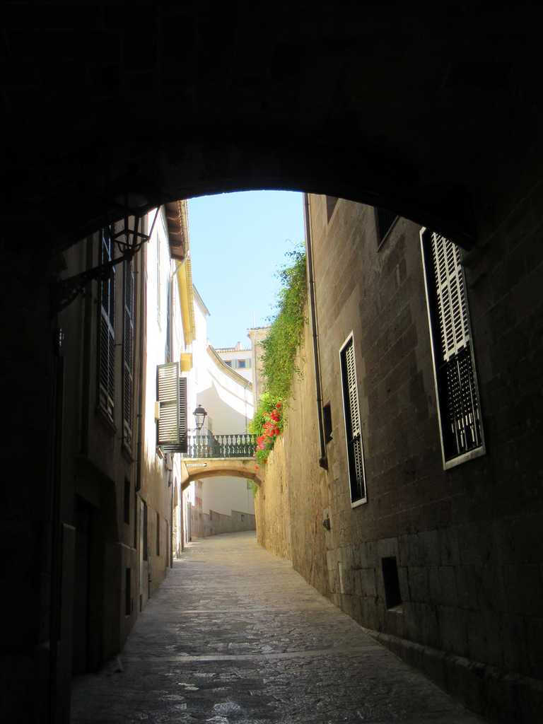 Vaulted streets give relief from the sun.