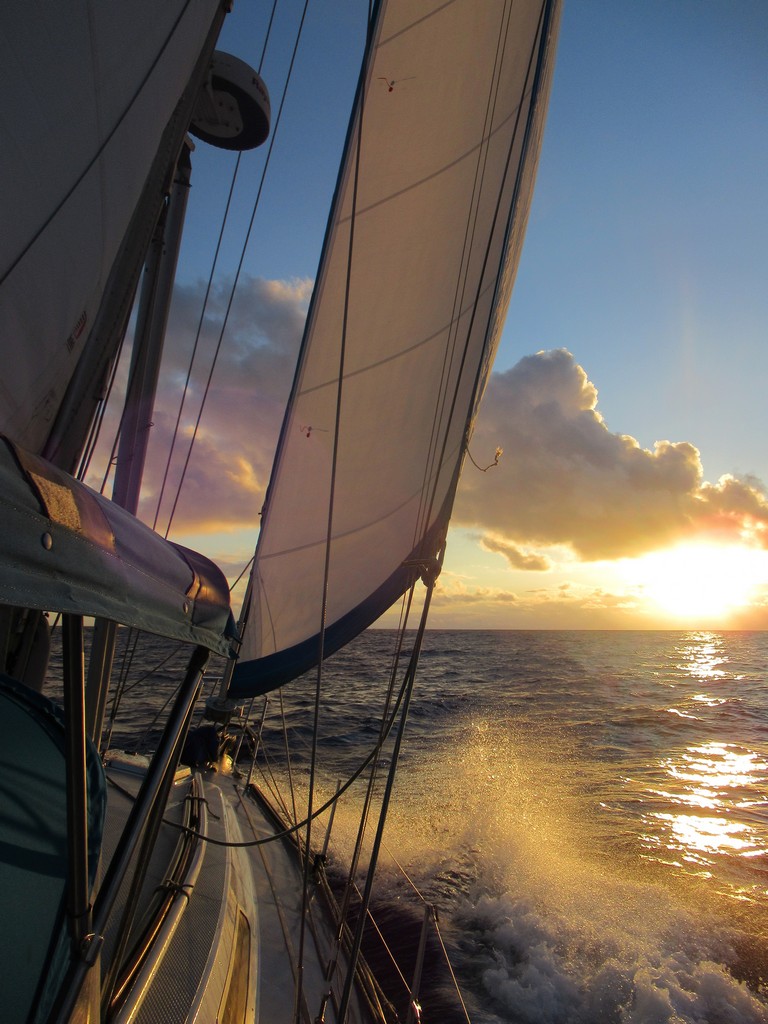 Upwind into the sunset.