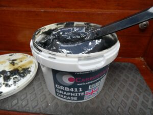 We get some new yummy grease. Graphite grease, it doesn’t get any better.
