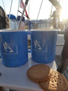 Tea and biscuits. What a great way to finish a sail.