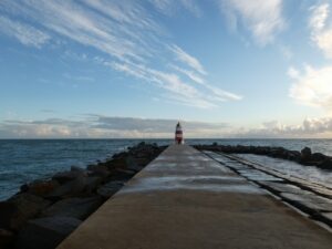 We’re protected by a nice big breakwater.