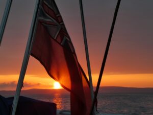 The sun rises and Ruffian leaves Cornwall.